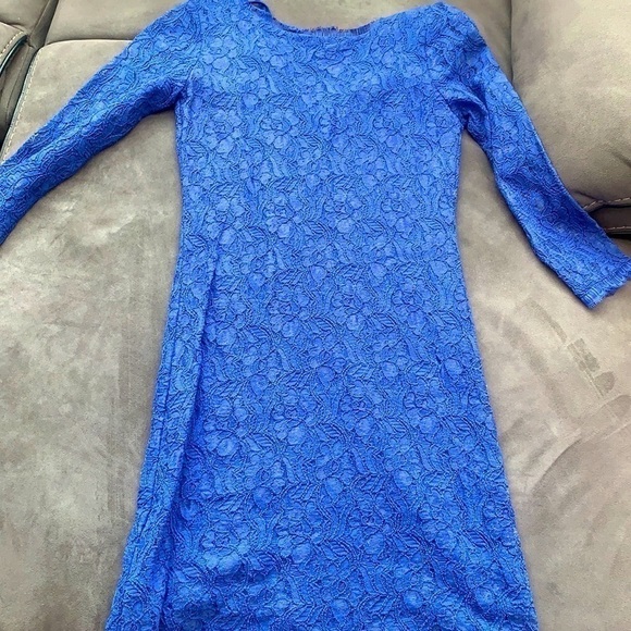 𝅺NWT Saks Fifth Ave Red label lace purple dress small - Picture 1 of 6